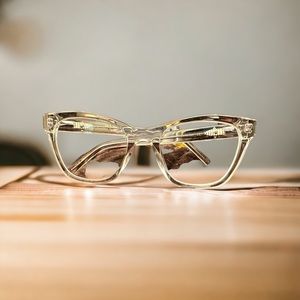 CLEAR CAT EYE MAIN + CENTRAL GLASSES SQUARE FRAMES NO FLAWS RETAIL $65
